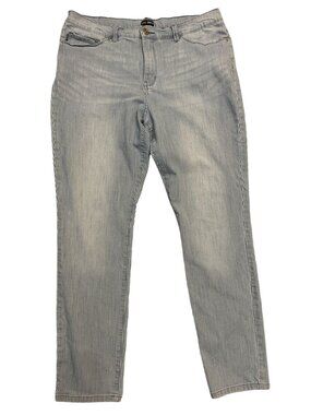 Lee Slimming Skinny Jeans Size 14M Blue White Pinstripe Stripe Ankle Denim Pants